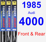 Front & Rear Wiper Blade Pack for 1985 Audi 4000 - Vision Saver