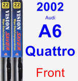 Front Wiper Blade Pack for 2002 Audi A6 Quattro - Vision Saver
