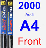 Front Wiper Blade Pack for 2000 Audi A4 - Vision Saver