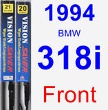 Front Wiper Blade Pack for 1994 BMW 318i - Vision Saver