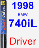 Driver Wiper Blade for 1998 BMW 740iL - Vision Saver