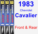 Front & Rear Wiper Blade Pack for 1983 Chevrolet Cavalier - Vision Saver