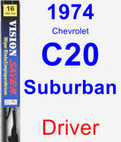 Driver Wiper Blade for 1974 Chevrolet C20 Suburban - Vision Saver
