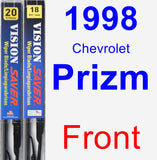 Front Wiper Blade Pack for 1998 Chevrolet Prizm - Vision Saver