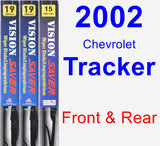 Front & Rear Wiper Blade Pack for 2002 Chevrolet Tracker - Vision Saver
