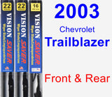 Front & Rear Wiper Blade Pack for 2003 Chevrolet Trailblazer - Vision Saver