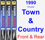 Front & Rear Wiper Blade Pack for 1990 Chrysler Town & Country - Vision Saver