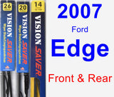 Front & Rear Wiper Blade Pack for 2007 Ford Edge - Vision Saver