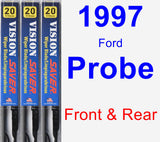 Front & Rear Wiper Blade Pack for 1997 Ford Probe - Vision Saver