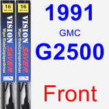 Front Wiper Blade Pack for 1991 GMC G2500 - Vision Saver