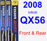 Front & Rear Wiper Blade Pack for 2008 Infiniti QX56 - Vision Saver