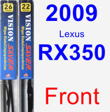 Front Wiper Blade Pack for 2009 Lexus RX350 - Vision Saver