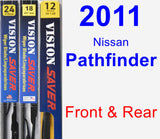 Front & Rear Wiper Blade Pack for 2011 Nissan Pathfinder - Vision Saver