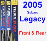 Front & Rear Wiper Blade Pack for 2005 Subaru Legacy - Vision Saver