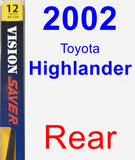 Rear Wiper Blade for 2002 Toyota Highlander - Rear