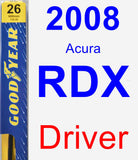 Driver Wiper Blade for 2008 Acura RDX - Premium