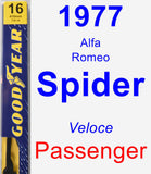 Passenger Wiper Blade for 1977 Alfa Romeo Spider - Premium
