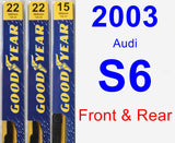 Front & Rear Wiper Blade Pack for 2003 Audi S6 - Premium