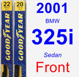 Front Wiper Blade Pack for 2001 BMW 325i - Premium