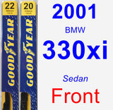Front Wiper Blade Pack for 2001 BMW 330xi - Premium