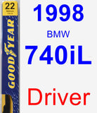 Driver Wiper Blade for 1998 BMW 740iL - Premium