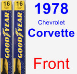 Front Wiper Blade Pack for 1978 Chevrolet Corvette - Premium