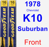 Front Wiper Blade Pack for 1978 Chevrolet K10 Suburban - Premium