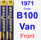 Front Wiper Blade Pack for 1971 Dodge B100 Van - Premium