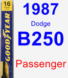 Passenger Wiper Blade for 1987 Dodge B250 - Premium