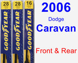 Front & Rear Wiper Blade Pack for 2006 Dodge Caravan - Premium