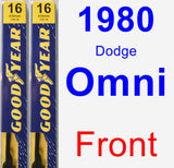 Front Wiper Blade Pack for 1980 Dodge Omni - Premium