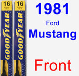 Front Wiper Blade Pack for 1981 Ford Mustang - Premium