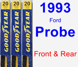 Front & Rear Wiper Blade Pack for 1993 Ford Probe - Premium