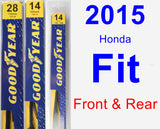 Front & Rear Wiper Blade Pack for 2015 Honda Fit - Premium