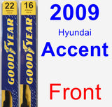 Front Wiper Blade Pack for 2009 Hyundai Accent - Premium