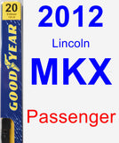Passenger Wiper Blade for 2012 Lincoln MKX - Premium