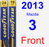 Front Wiper Blade Pack for 2013 Mazda 3 - Premium