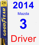 Driver Wiper Blade for 2014 Mazda 3 - Premium