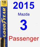 Passenger Wiper Blade for 2015 Mazda 3 - Premium
