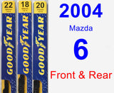 Front & Rear Wiper Blade Pack for 2004 Mazda 6 - Premium
