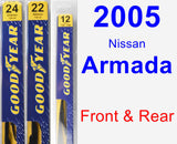 Front & Rear Wiper Blade Pack for 2005 Nissan Armada - Premium