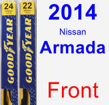 Front Wiper Blade Pack for 2014 Nissan Armada - Premium