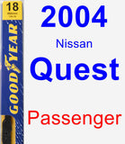 Passenger Wiper Blade for 2004 Nissan Quest - Premium