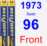 Front Wiper Blade Pack for 1973 Saab 96 - Premium