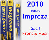 Front & Rear Wiper Blade Pack for 2010 Subaru Impreza - Premium