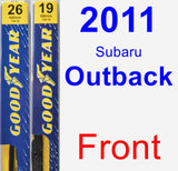 Front Wiper Blade Pack for 2011 Subaru Outback - Premium