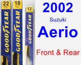 Front & Rear Wiper Blade Pack for 2002 Suzuki Aerio - Premium