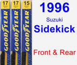 Front & Rear Wiper Blade Pack for 1996 Suzuki Sidekick - Premium