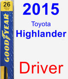Driver Wiper Blade for 2015 Toyota Highlander - Premium