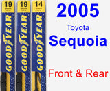 Front & Rear Wiper Blade Pack for 2005 Toyota Sequoia - Premium